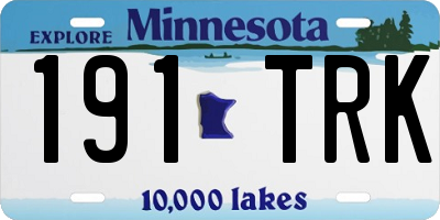 MN license plate 191TRK