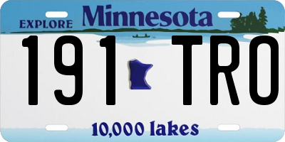 MN license plate 191TRO