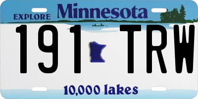 MN license plate 191TRW