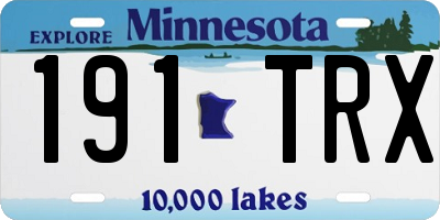 MN license plate 191TRX