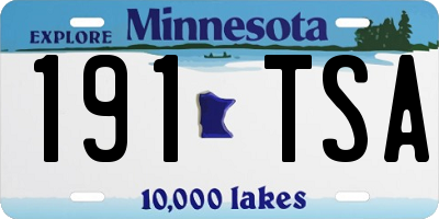 MN license plate 191TSA