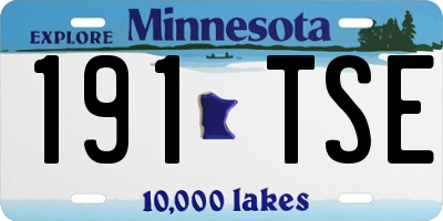 MN license plate 191TSE