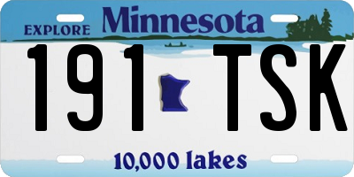 MN license plate 191TSK