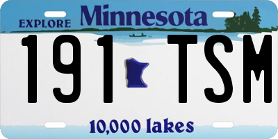 MN license plate 191TSM