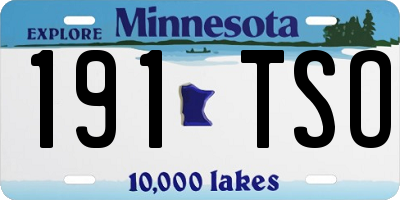 MN license plate 191TSO