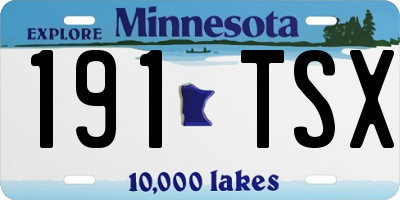 MN license plate 191TSX