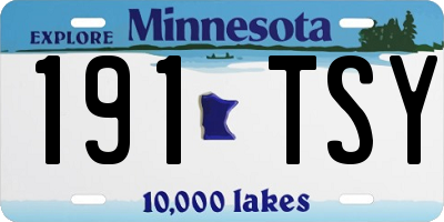 MN license plate 191TSY