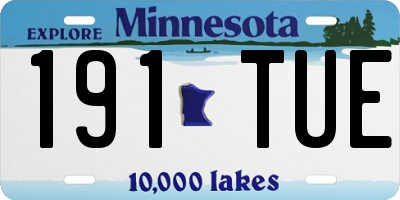 MN license plate 191TUE