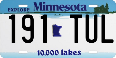 MN license plate 191TUL