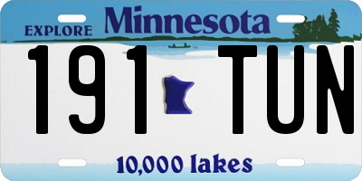 MN license plate 191TUN