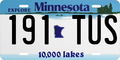 MN license plate 191TUS