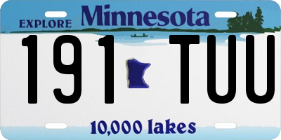 MN license plate 191TUU