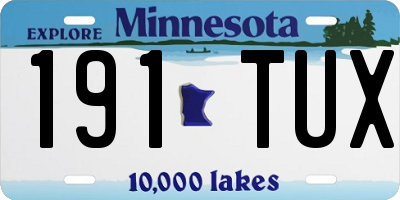 MN license plate 191TUX