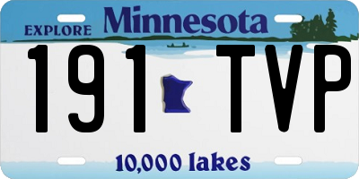 MN license plate 191TVP