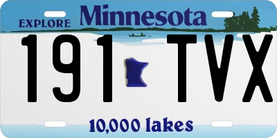 MN license plate 191TVX