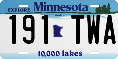 MN license plate 191TWA