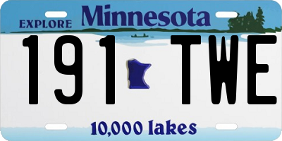 MN license plate 191TWE
