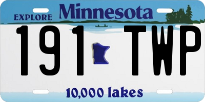 MN license plate 191TWP