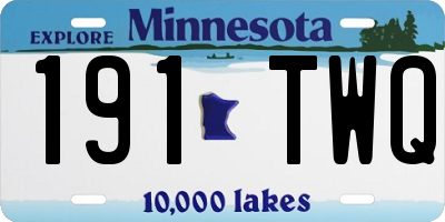 MN license plate 191TWQ