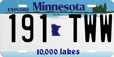 MN license plate 191TWW