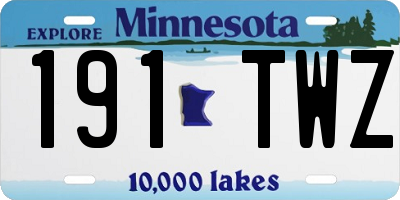 MN license plate 191TWZ