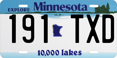MN license plate 191TXD