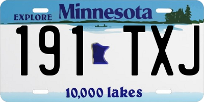 MN license plate 191TXJ