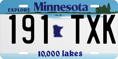 MN license plate 191TXK