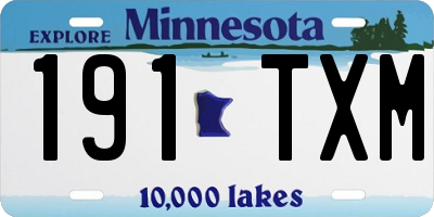 MN license plate 191TXM