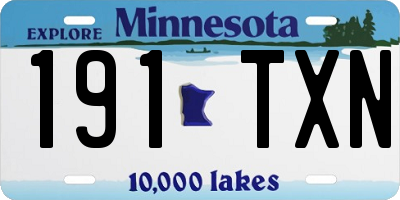 MN license plate 191TXN