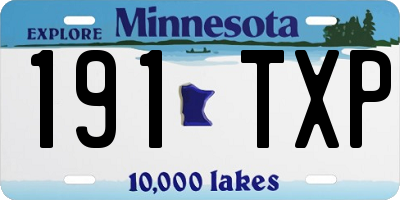 MN license plate 191TXP