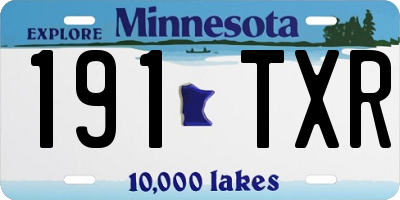 MN license plate 191TXR
