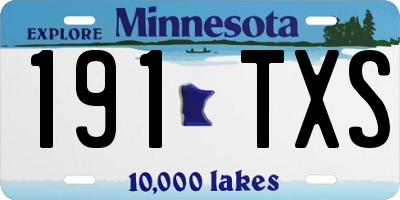MN license plate 191TXS