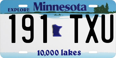 MN license plate 191TXU