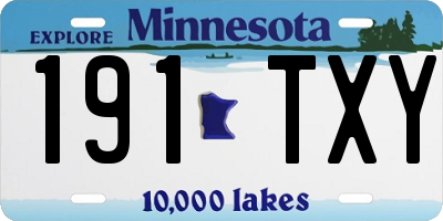 MN license plate 191TXY