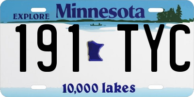 MN license plate 191TYC