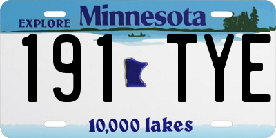 MN license plate 191TYE