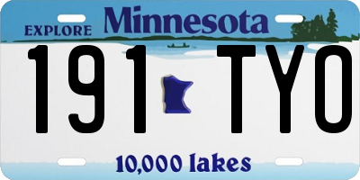 MN license plate 191TYO