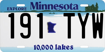 MN license plate 191TYW