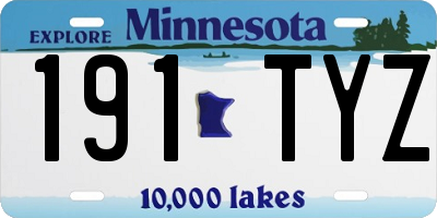 MN license plate 191TYZ