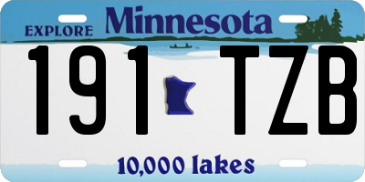 MN license plate 191TZB