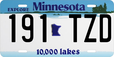 MN license plate 191TZD