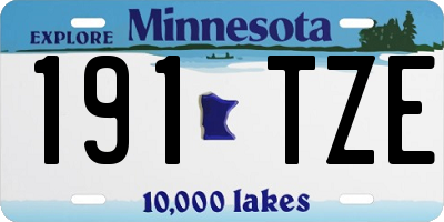 MN license plate 191TZE