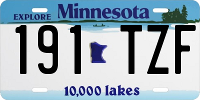 MN license plate 191TZF