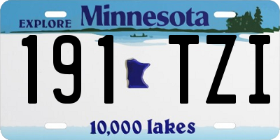 MN license plate 191TZI