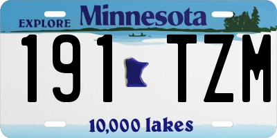 MN license plate 191TZM