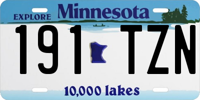 MN license plate 191TZN