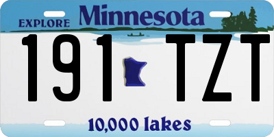 MN license plate 191TZT