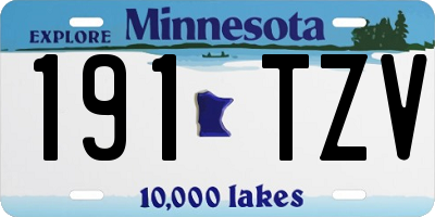 MN license plate 191TZV