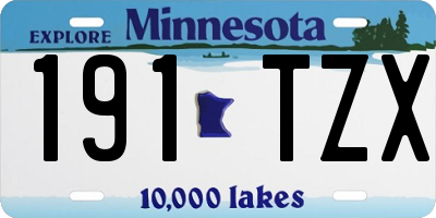 MN license plate 191TZX